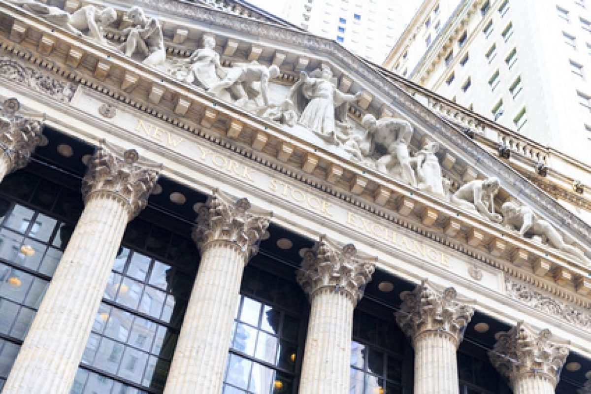 NEW YORK- APRIL 9: The New York Stock Exchange on April 9, 2014. It is by far the world's largest stock exchange by market capitalization of its listed companies.